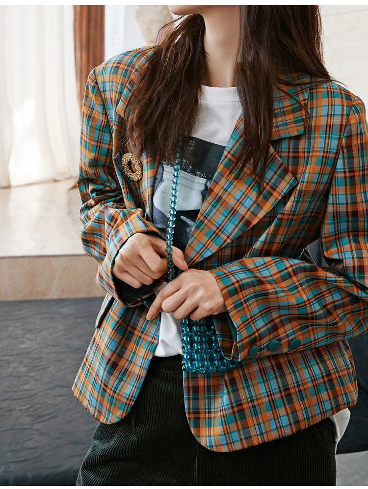 8GIRLS RELAXED CHECK BLAZER IN CHECK