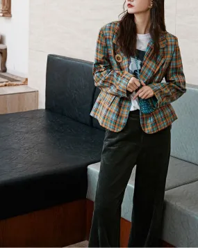8GIRLS RELAXED CHECK BLAZER IN CHECK