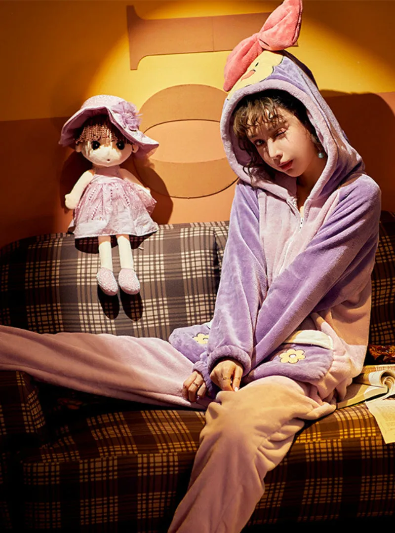Add Velvet Padded Coral Celvet Warm Suit Bow Atitching