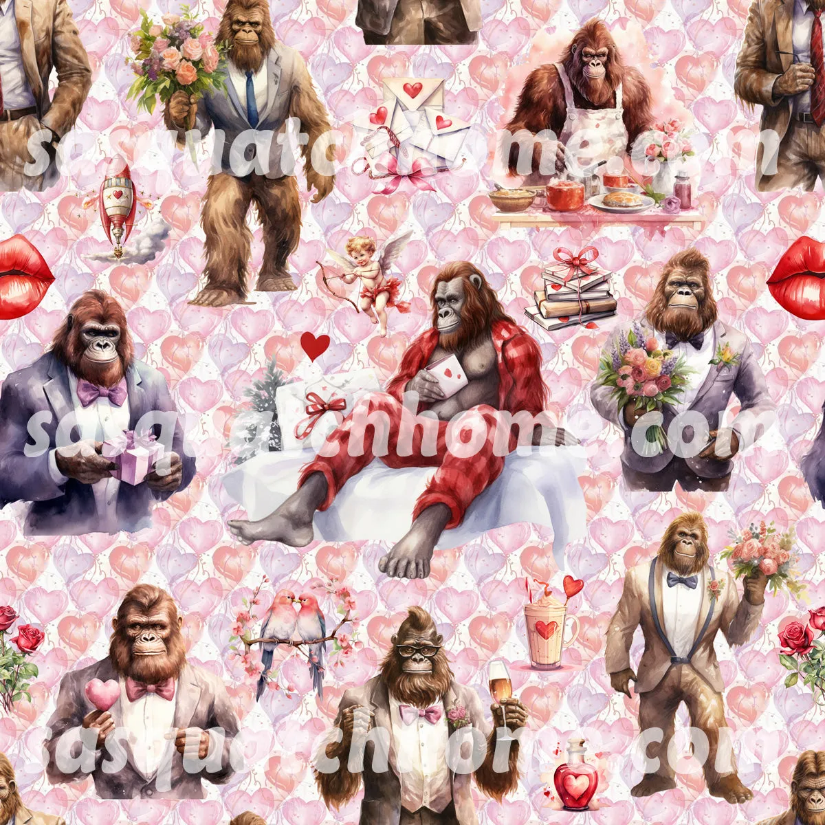 Adult Hair Cutting Cape - 19 Bigfoot / Sasquatch Designs - Valentine, St Patrick, Christmas, cowboy