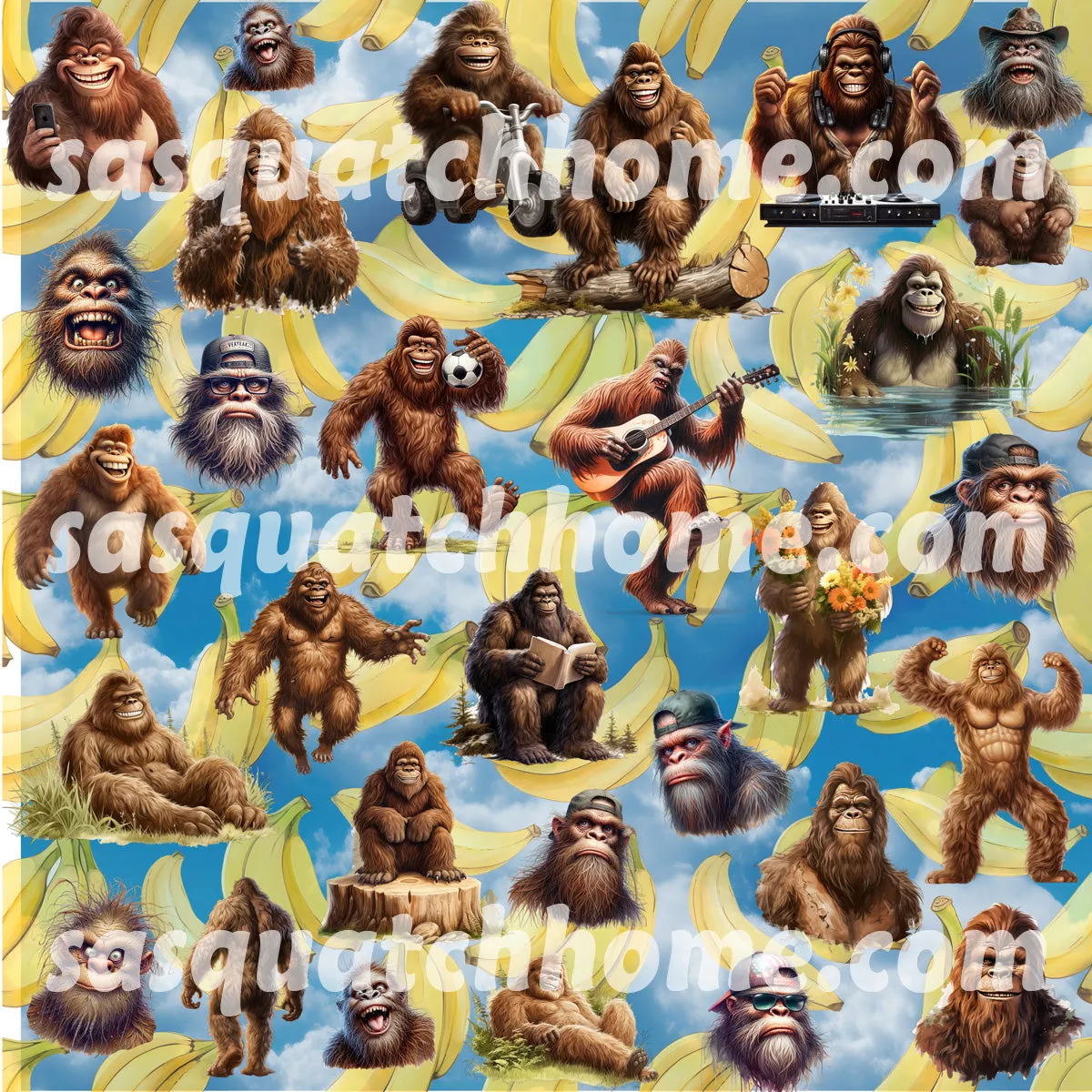 Adult Hair Cutting Cape - 19 Bigfoot / Sasquatch Designs - Valentine, St Patrick, Christmas, cowboy