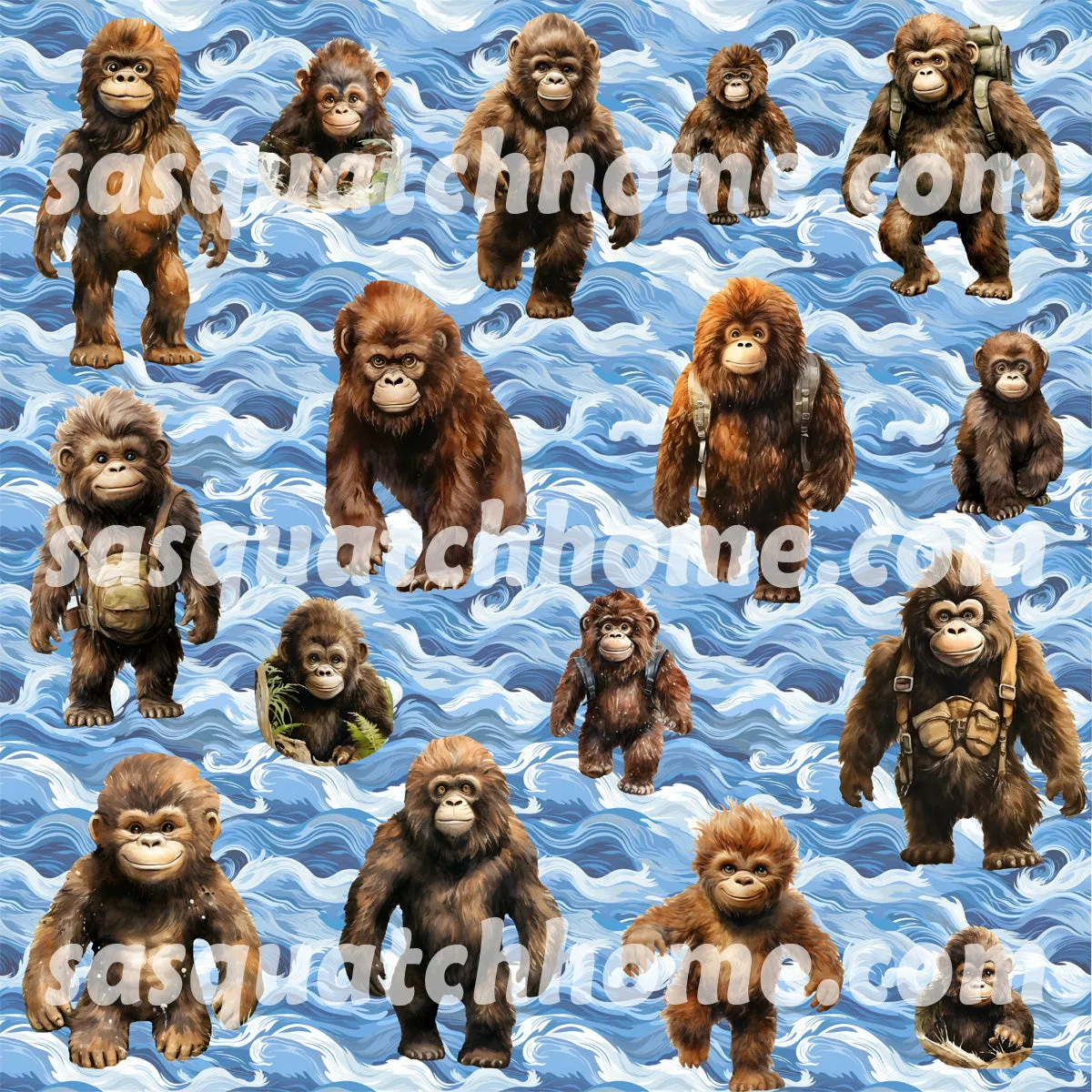 Adult Hair Cutting Cape - 19 Bigfoot / Sasquatch Designs - Valentine, St Patrick, Christmas, cowboy