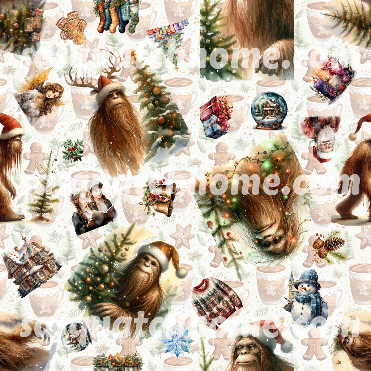 Adult Hair Cutting Cape - 19 Bigfoot / Sasquatch Designs - Valentine, St Patrick, Christmas, cowboy