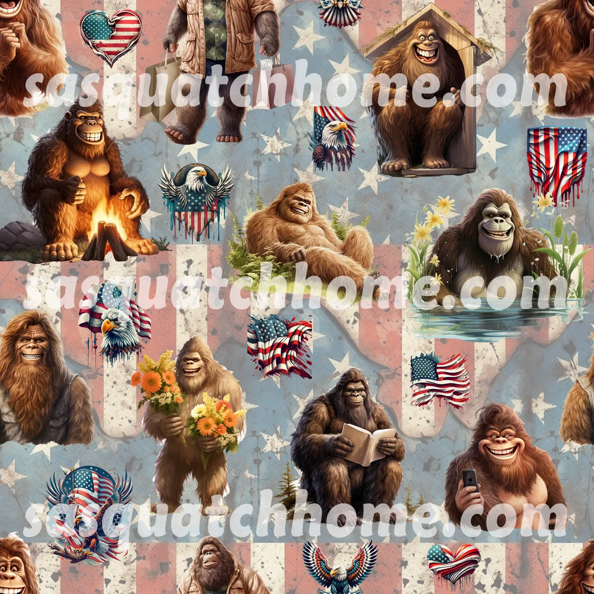 Adult Hair Cutting Cape - 19 Bigfoot / Sasquatch Designs - Valentine, St Patrick, Christmas, cowboy