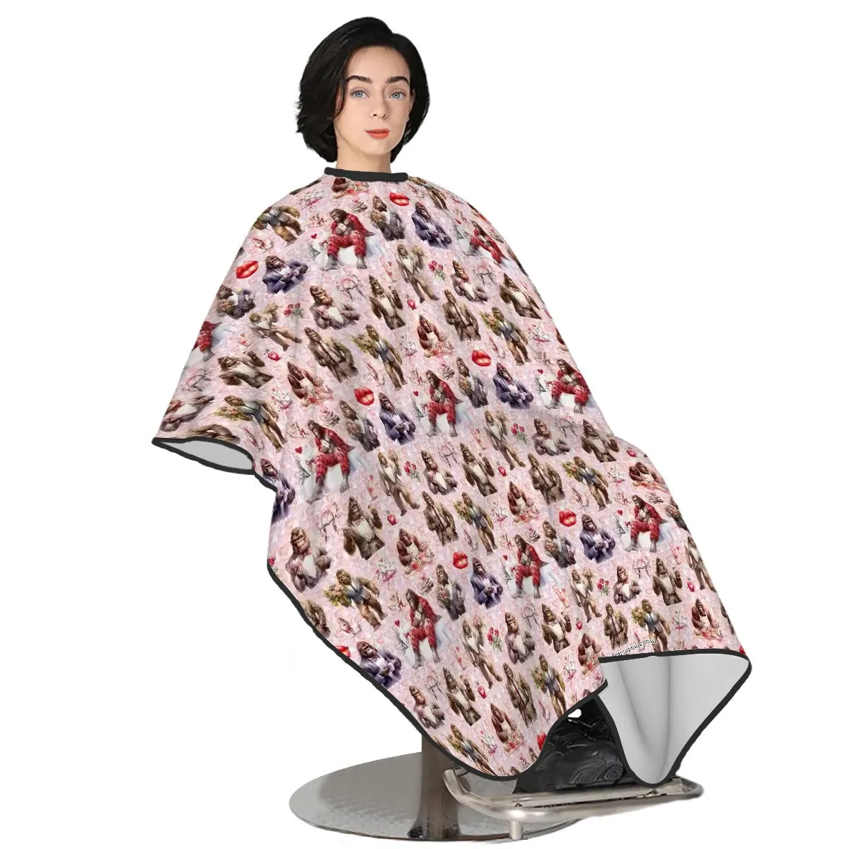 Adult Hair Cutting Cape - 19 Bigfoot / Sasquatch Designs - Valentine, St Patrick, Christmas, cowboy