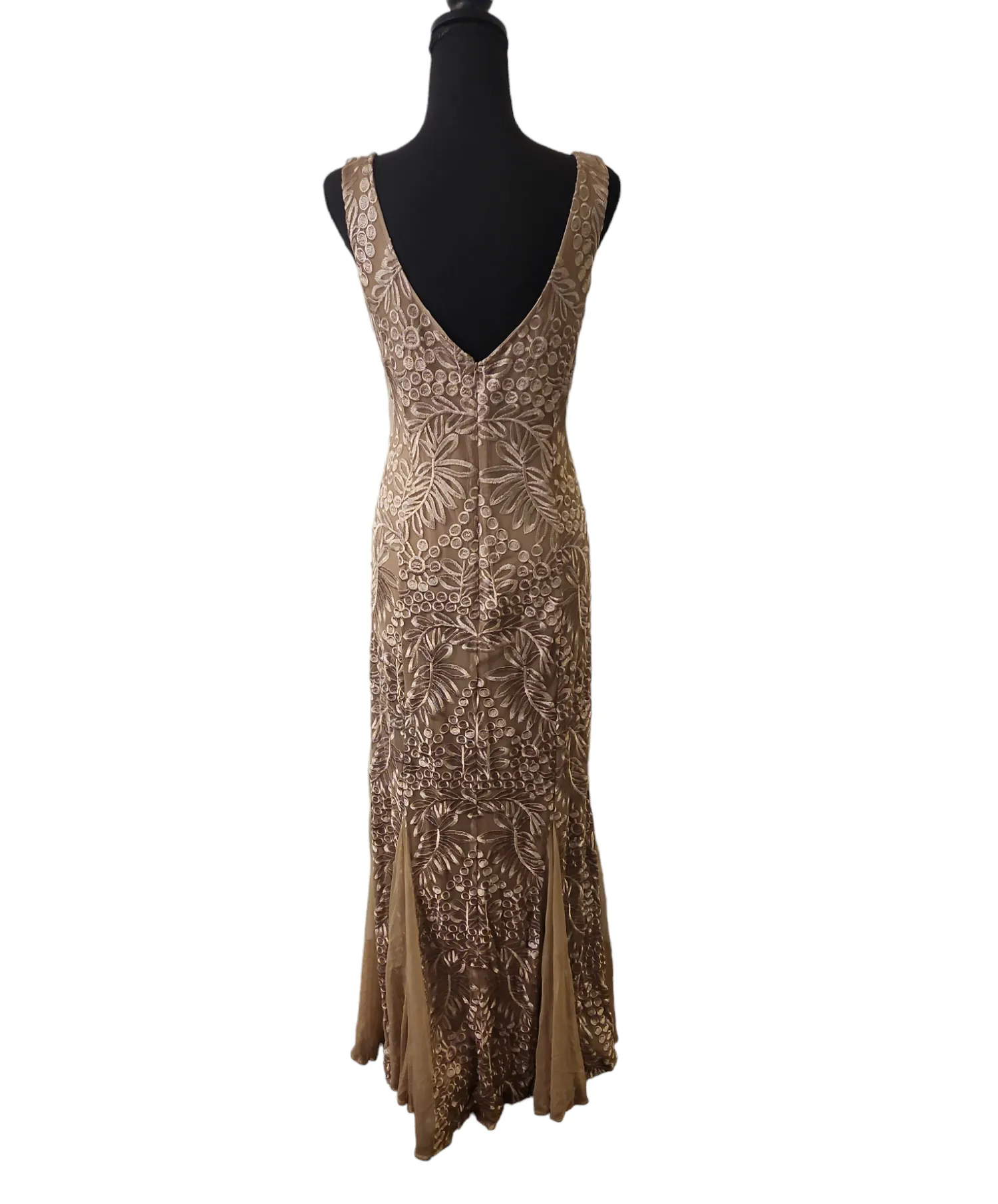Alex Evenings - Tan Flare Bottom Dress