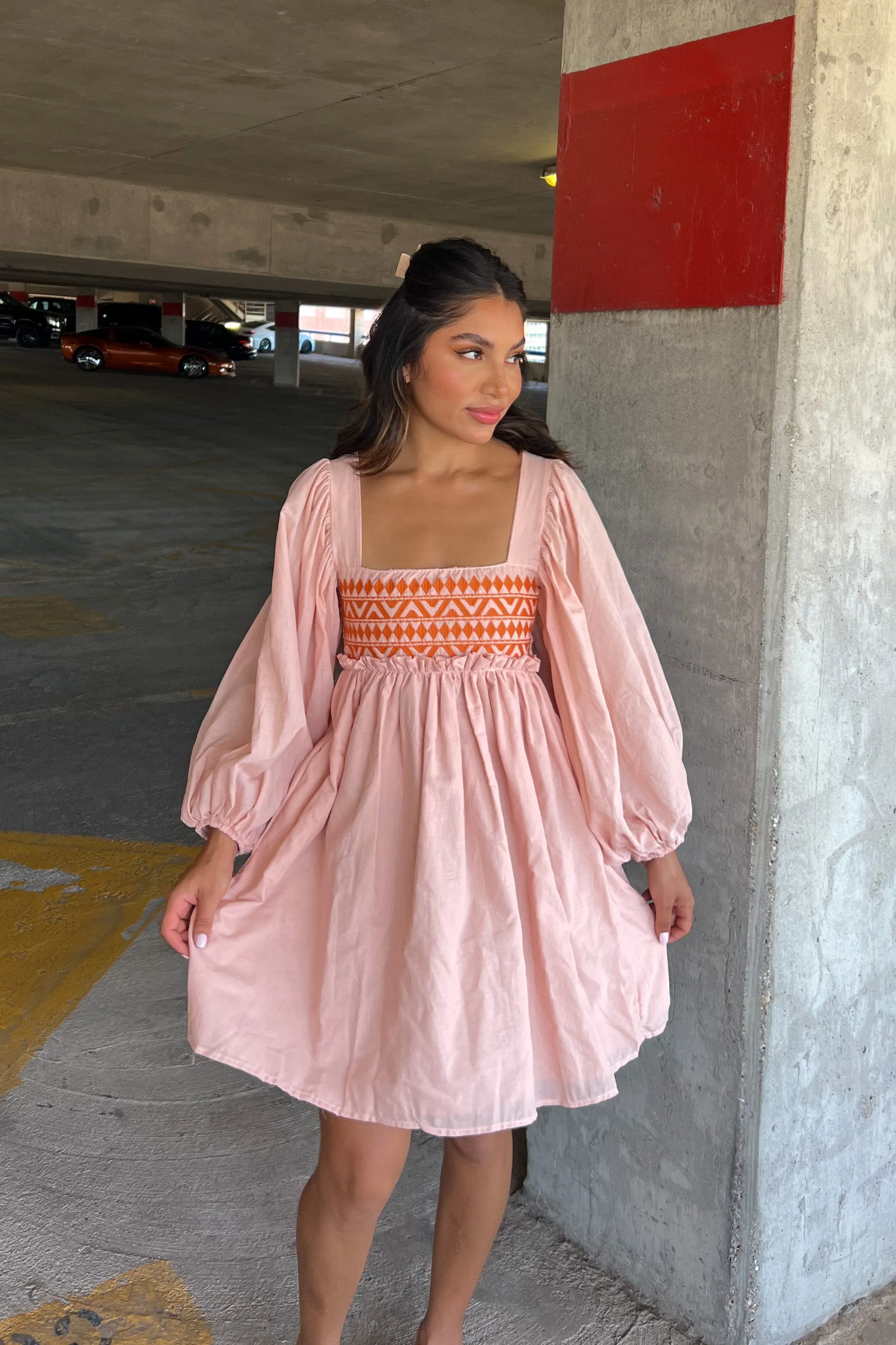 Arabella Embroidered Babydoll Dress