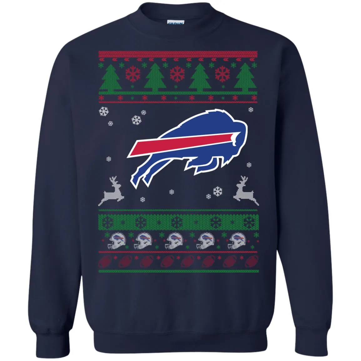 Buffalo Bills Logo Football Teams Ugly Christmas Sweater Unisex Crewneck Pullover Sweatshirt