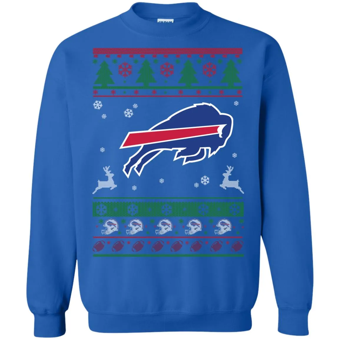 Buffalo Bills Logo Football Teams Ugly Christmas Sweater Unisex Crewneck Pullover Sweatshirt