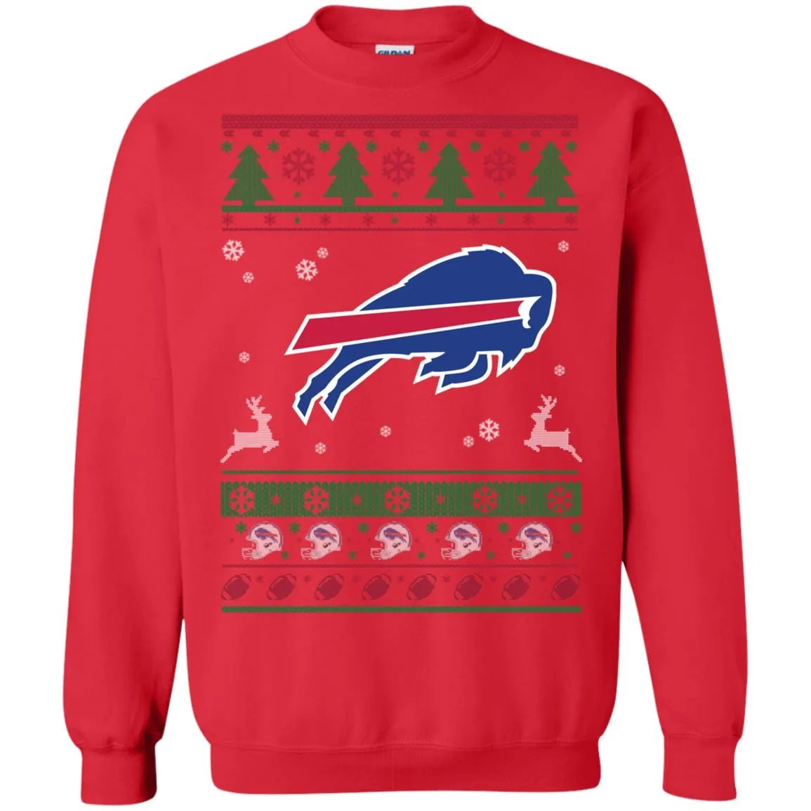 Buffalo Bills Logo Football Teams Ugly Christmas Sweater Unisex Crewneck Pullover Sweatshirt