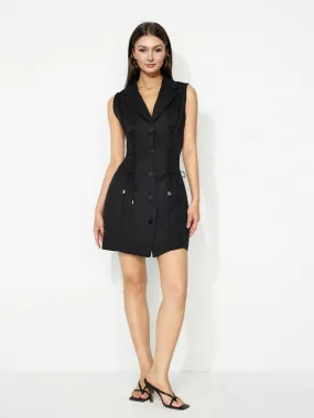 Buttoned Elegance Blazer Dress
