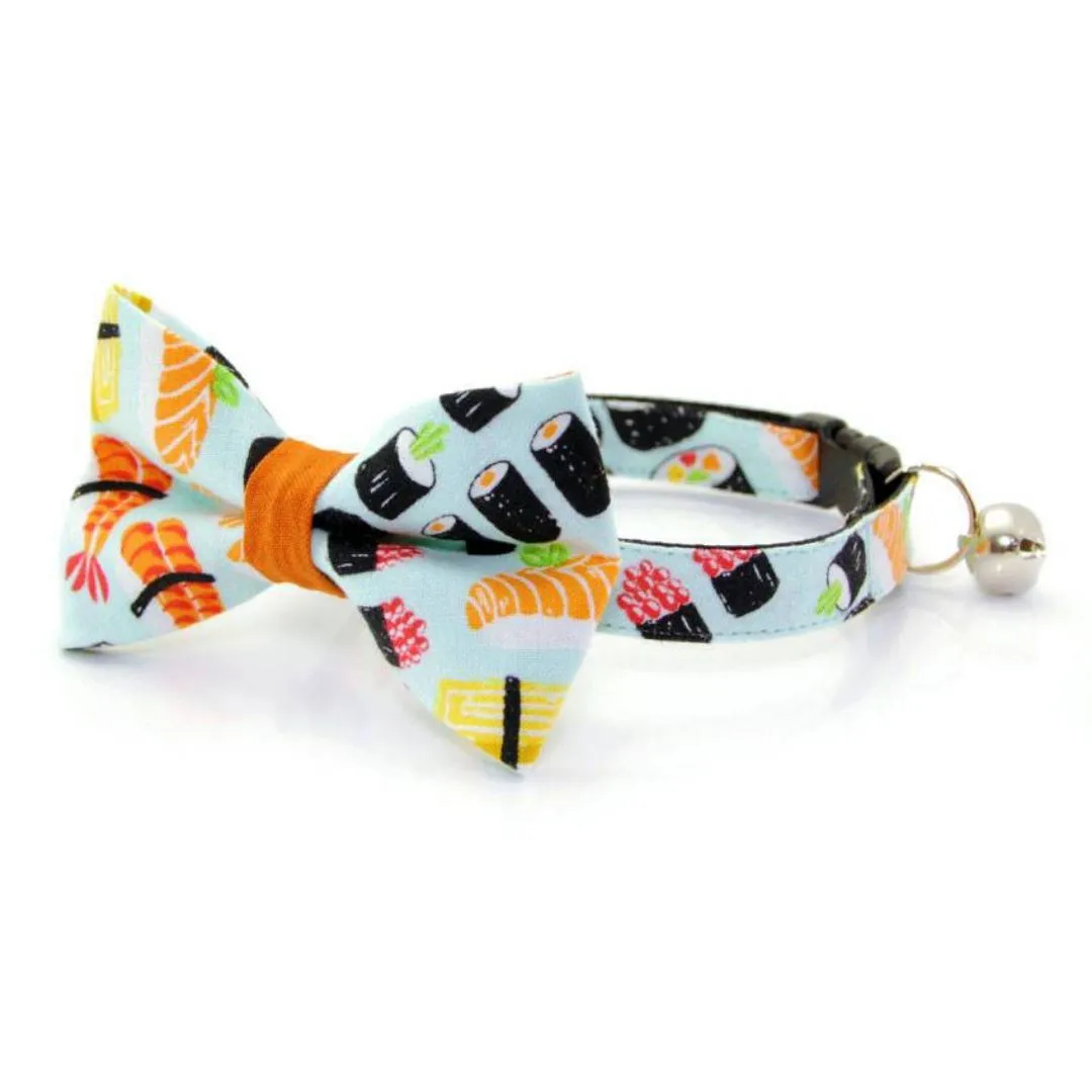 Cat Collar and Bow Tie Set  - Sushi Date