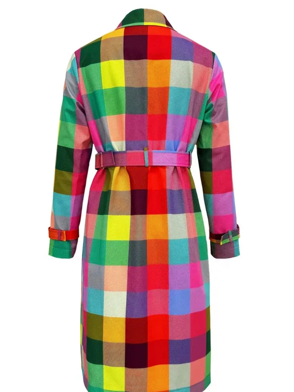 Colorburst Plaid Trench