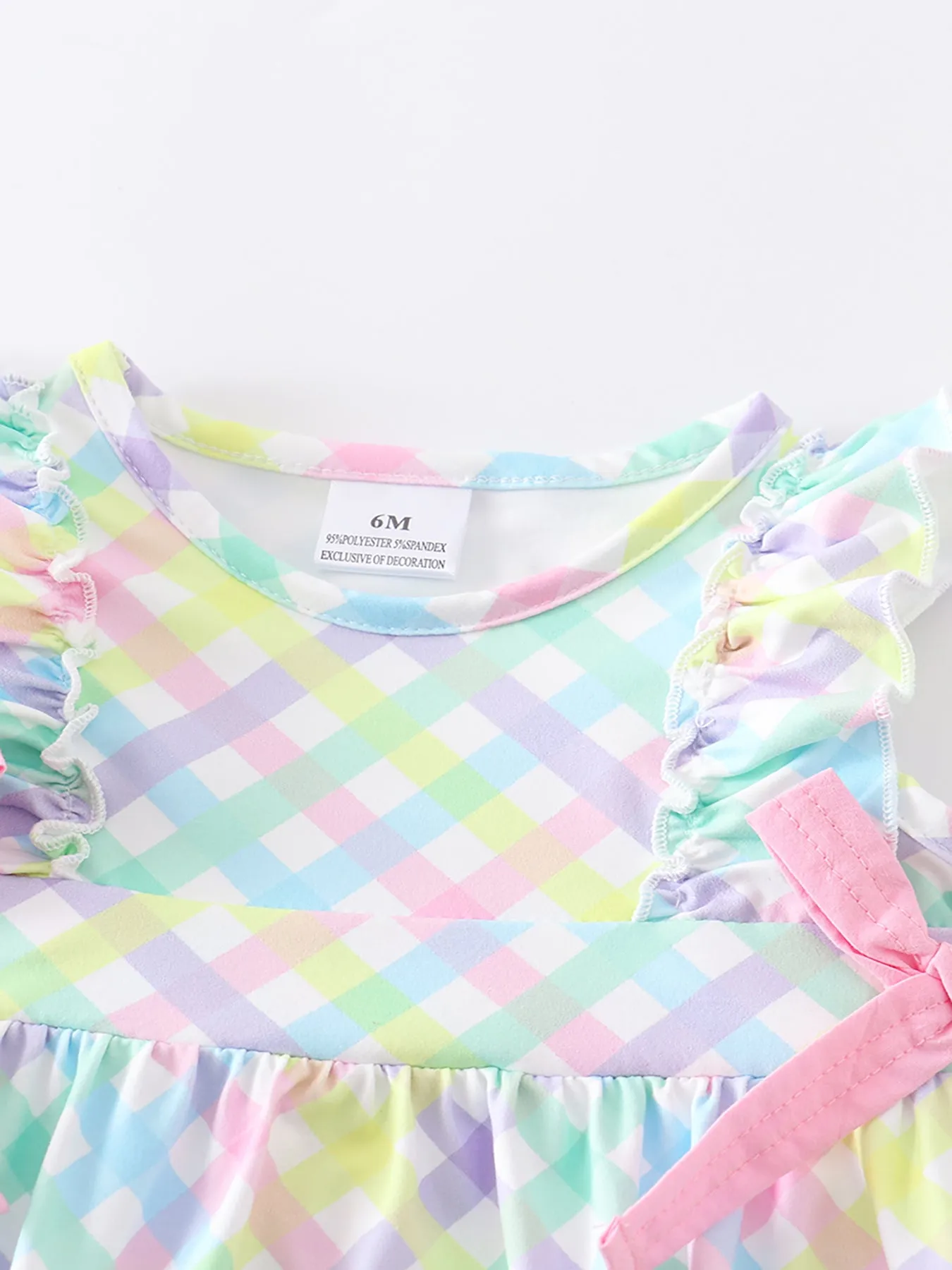 Colored Plaid Ruffle Baby Romper