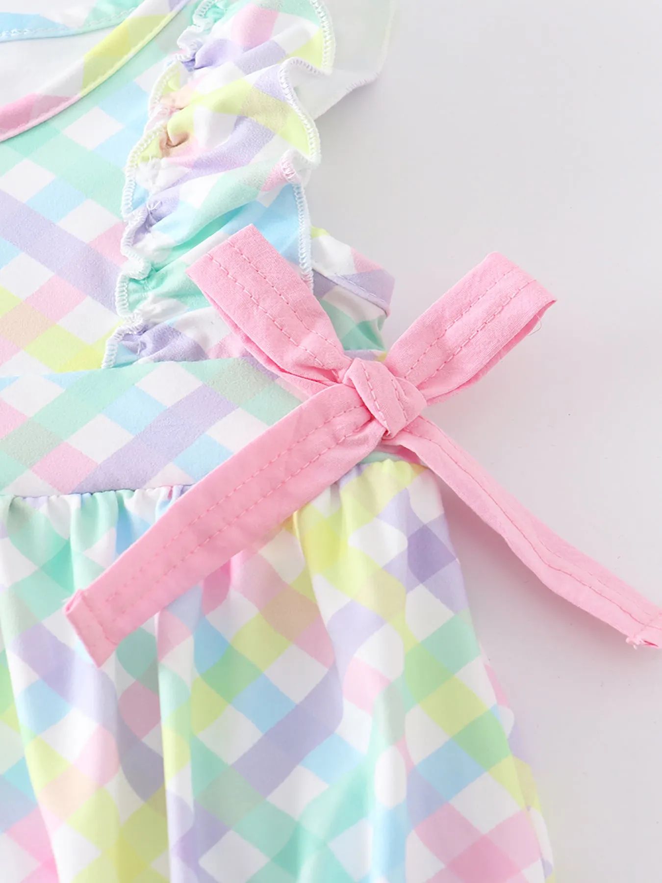 Colored Plaid Ruffle Baby Romper