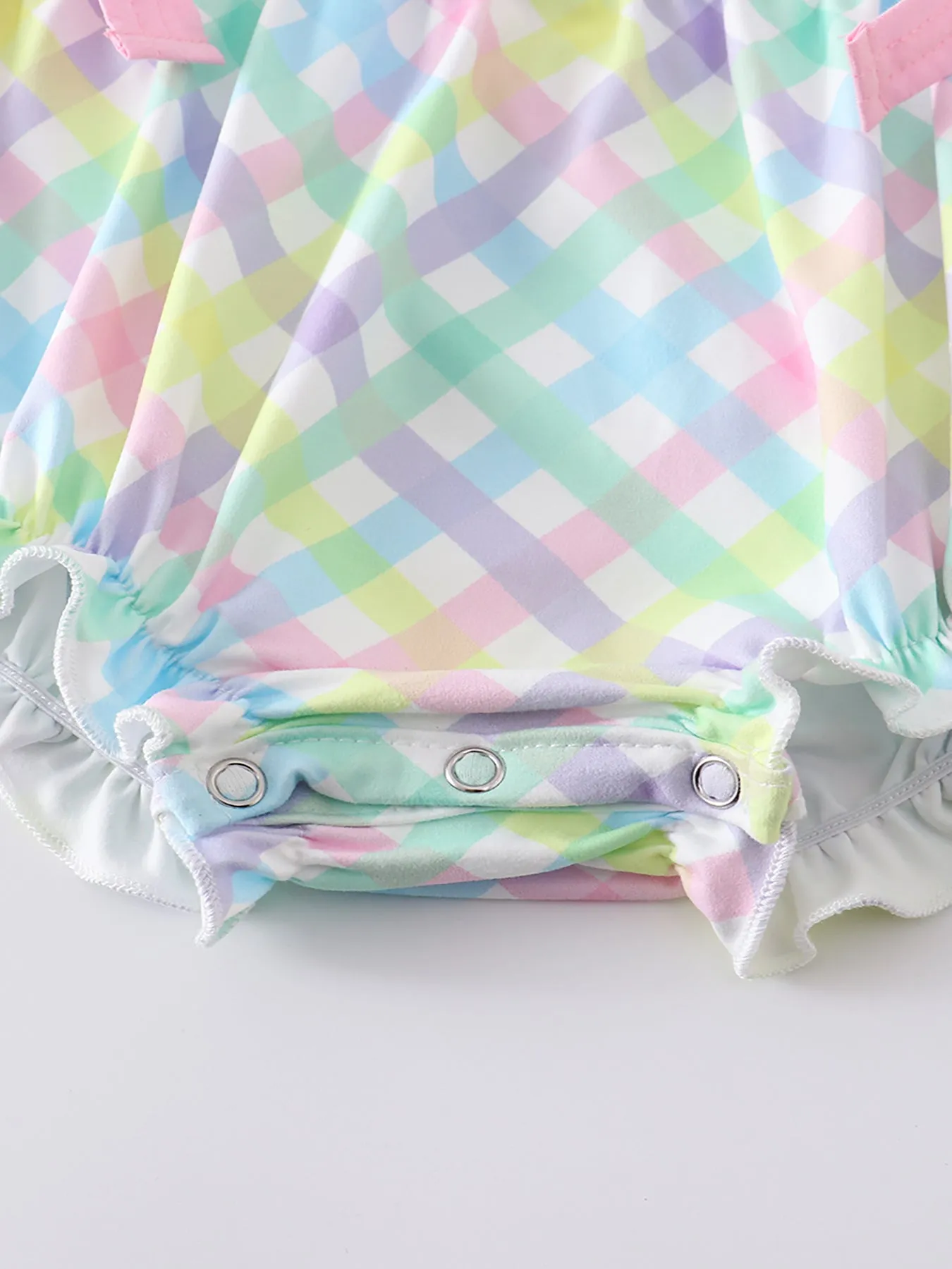 Colored Plaid Ruffle Baby Romper