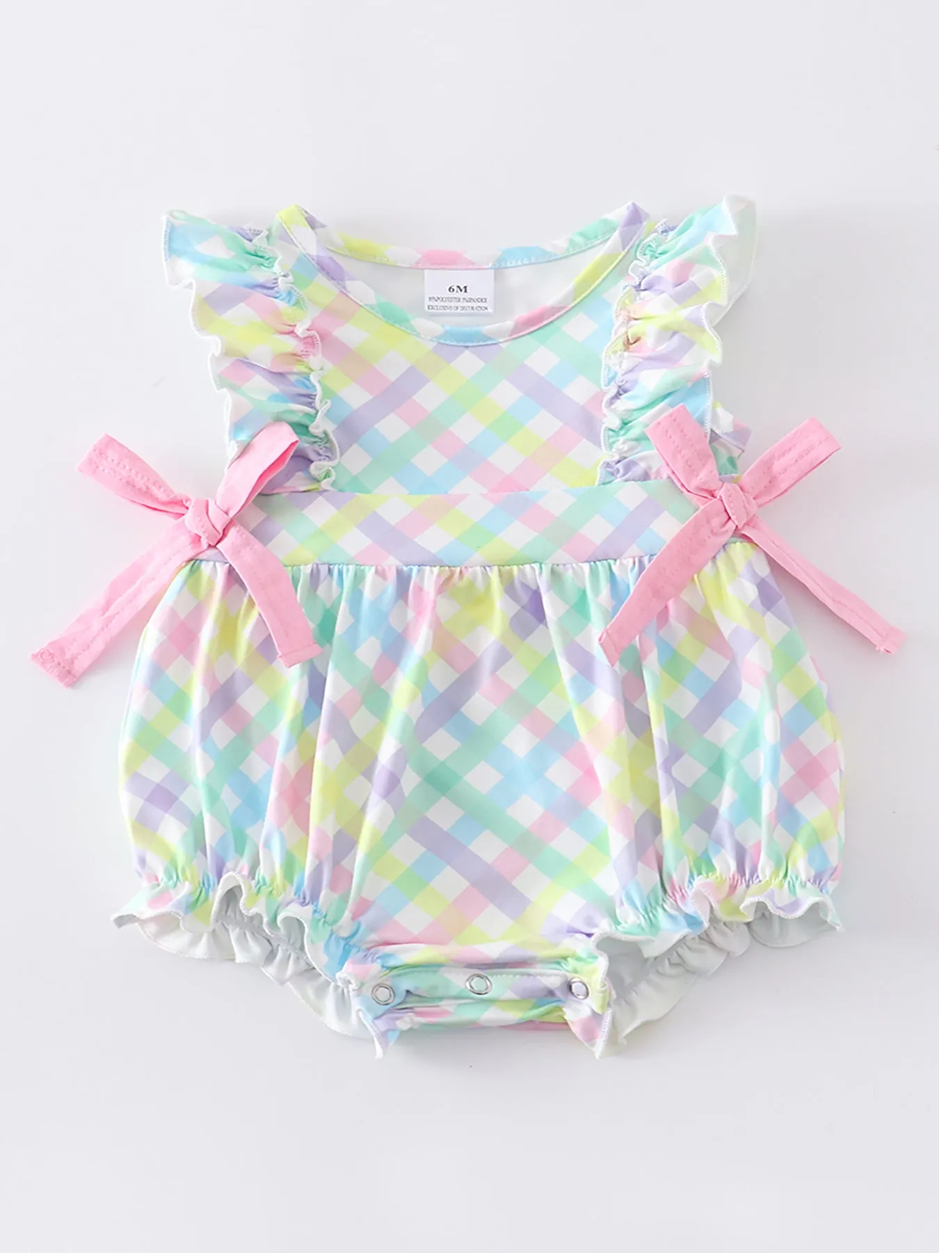 Colored Plaid Ruffle Baby Romper