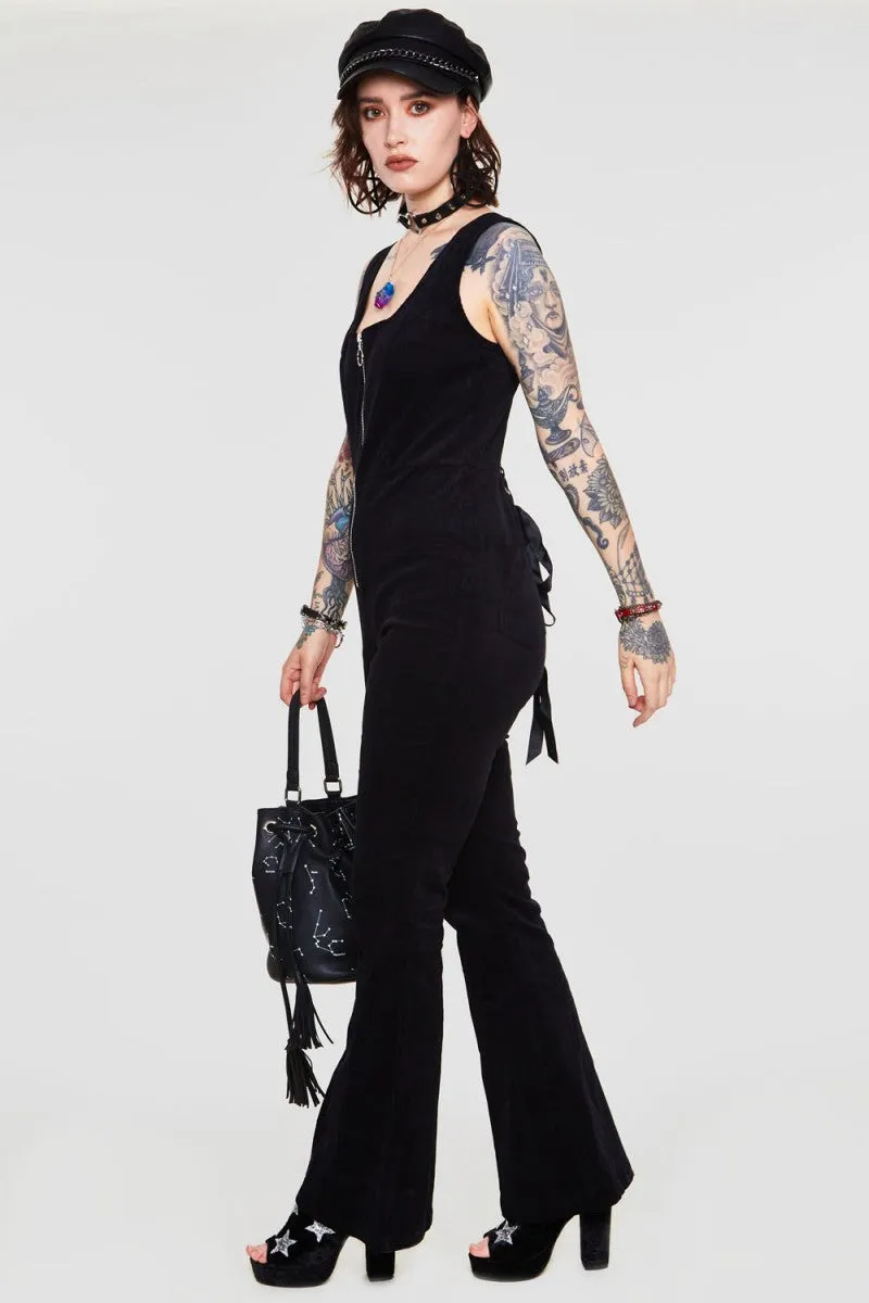 Cord Progression Flare Jumpsuit