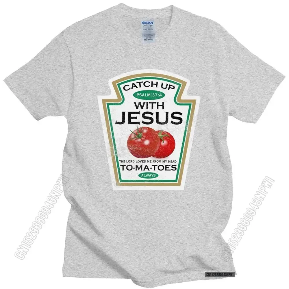 Crucify Your Cravings: The 'Catch Up With Jesus' Vegan Tomato T-Shirt