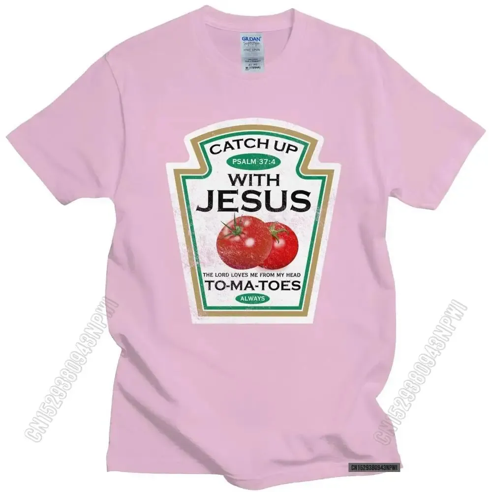 Crucify Your Cravings: The 'Catch Up With Jesus' Vegan Tomato T-Shirt