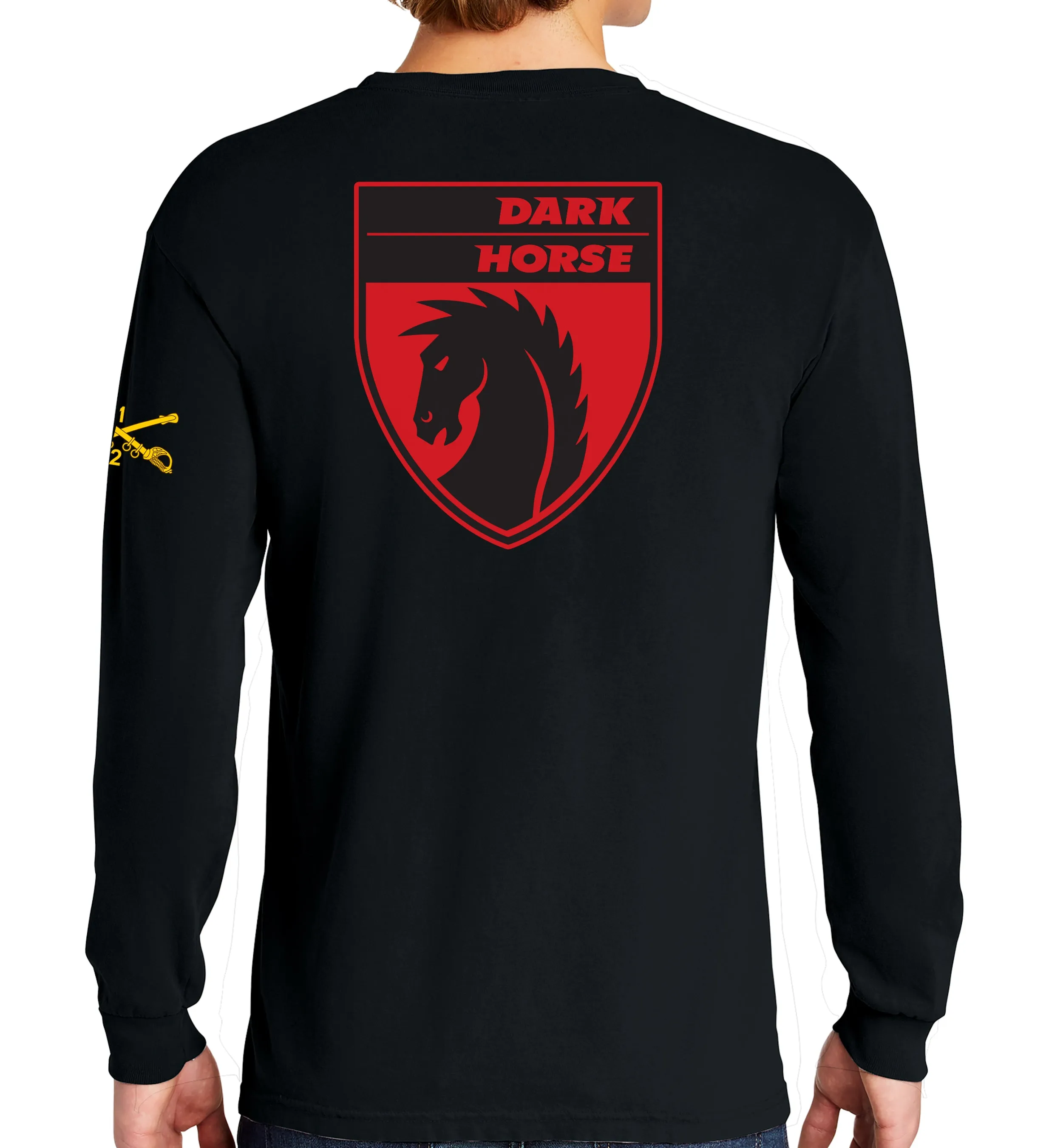 Darkhorse Long Sleeve 50-50 Blend Unisex Shirt. This shirt IS approved for PT