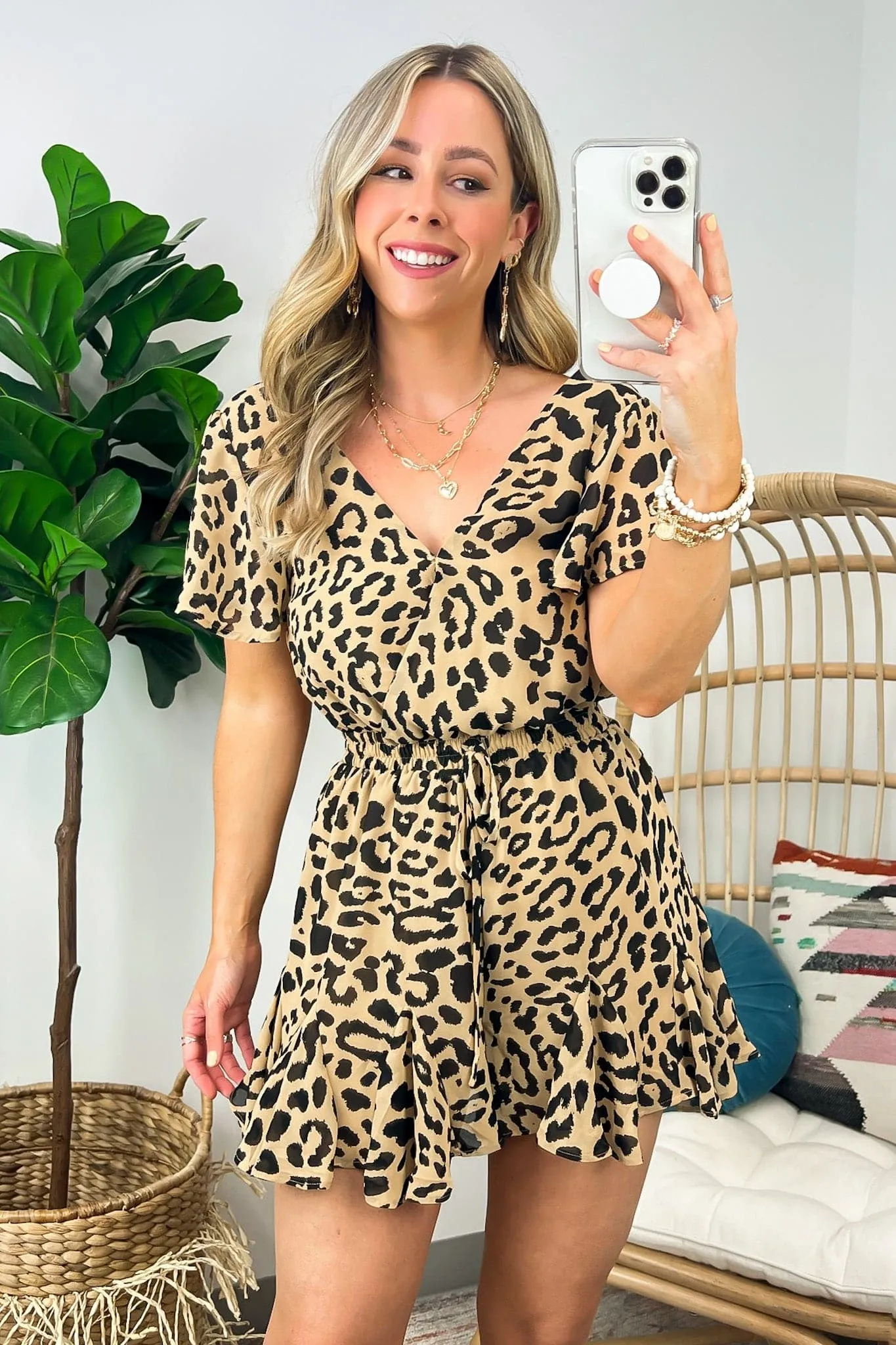 Dede Animal Print Ruffle Romper - FINAL SALE