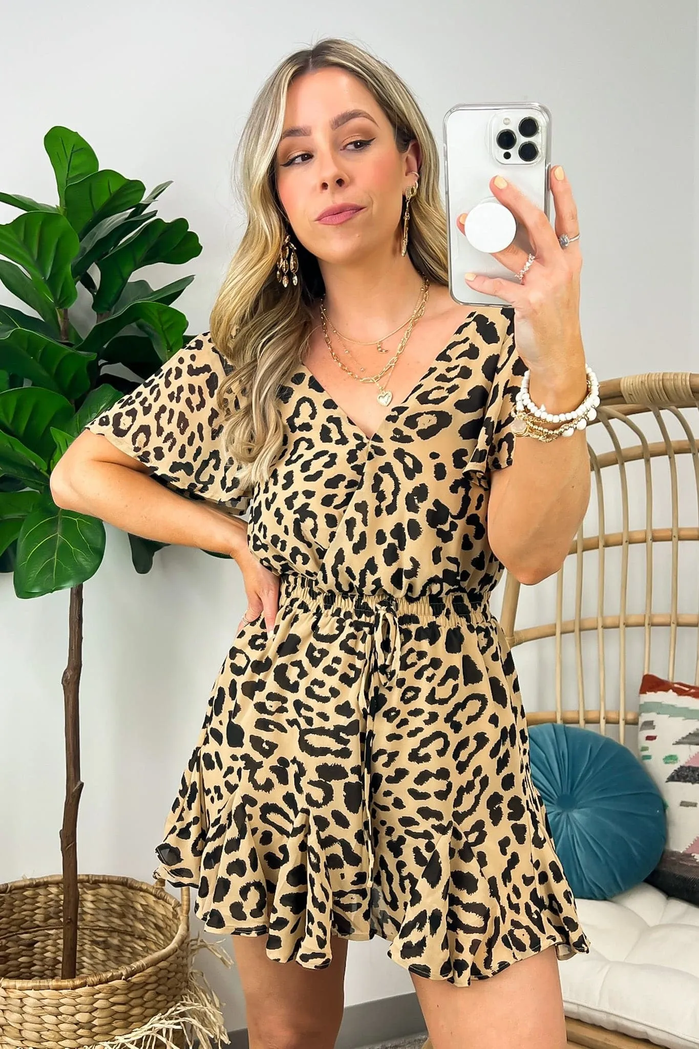 Dede Animal Print Ruffle Romper - FINAL SALE