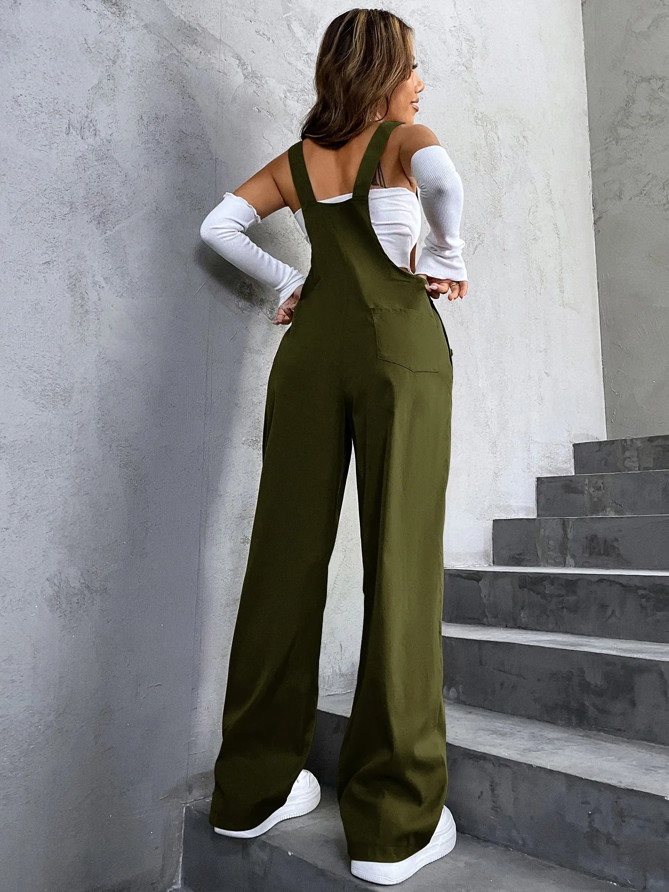 Flap Pocket Overall Jumpsuit Without Tube Top SS23