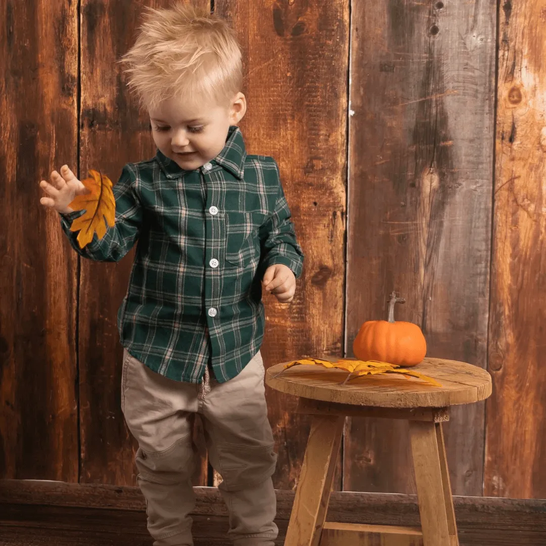 Forest Plaid Flannel Button-Down