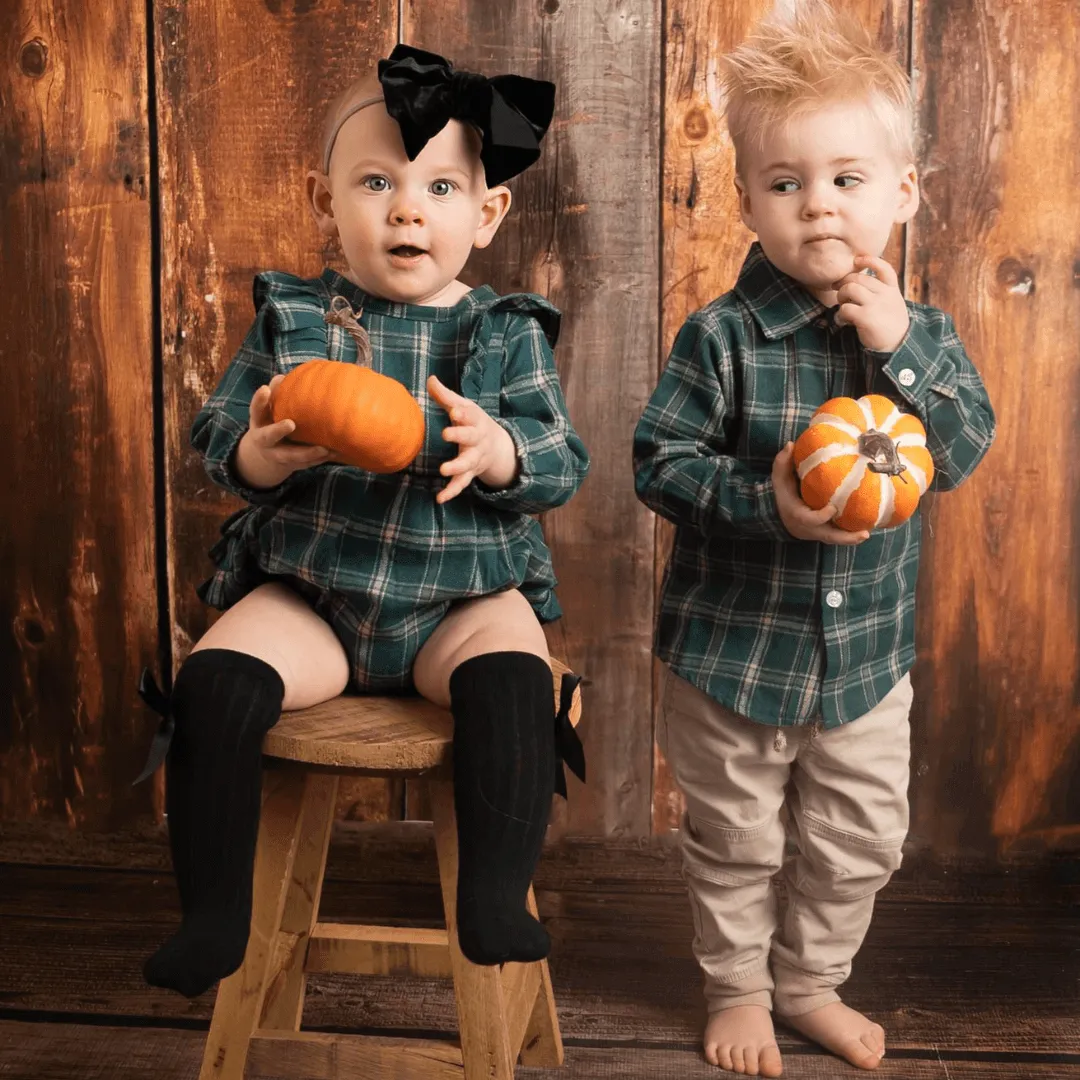 Forest Plaid Flannel Button-Down