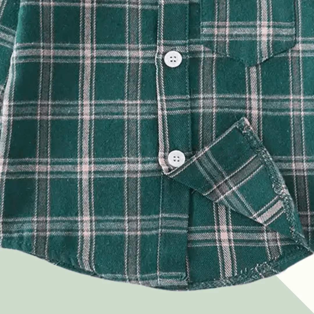 Forest Plaid Flannel Button-Down