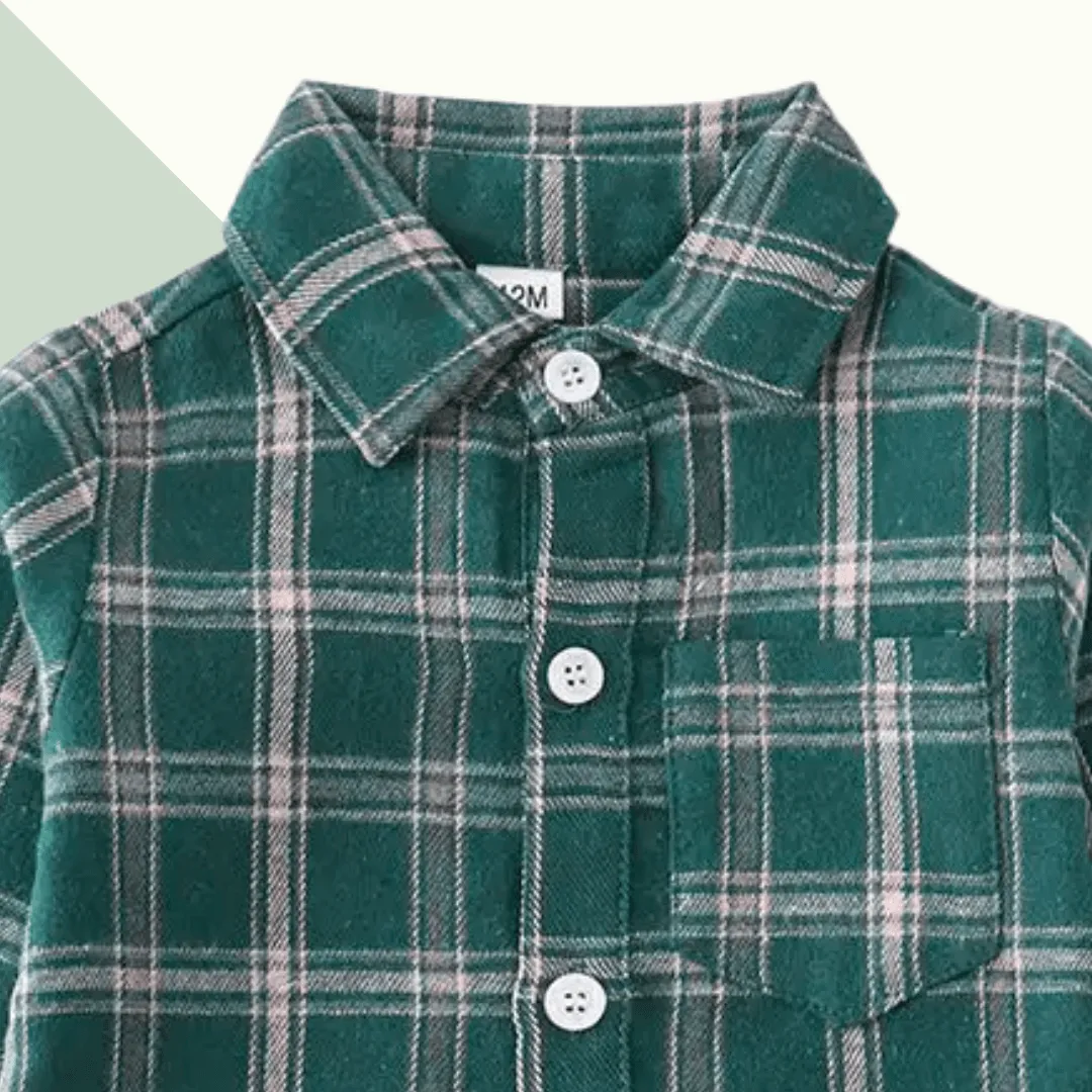 Forest Plaid Flannel Button-Down