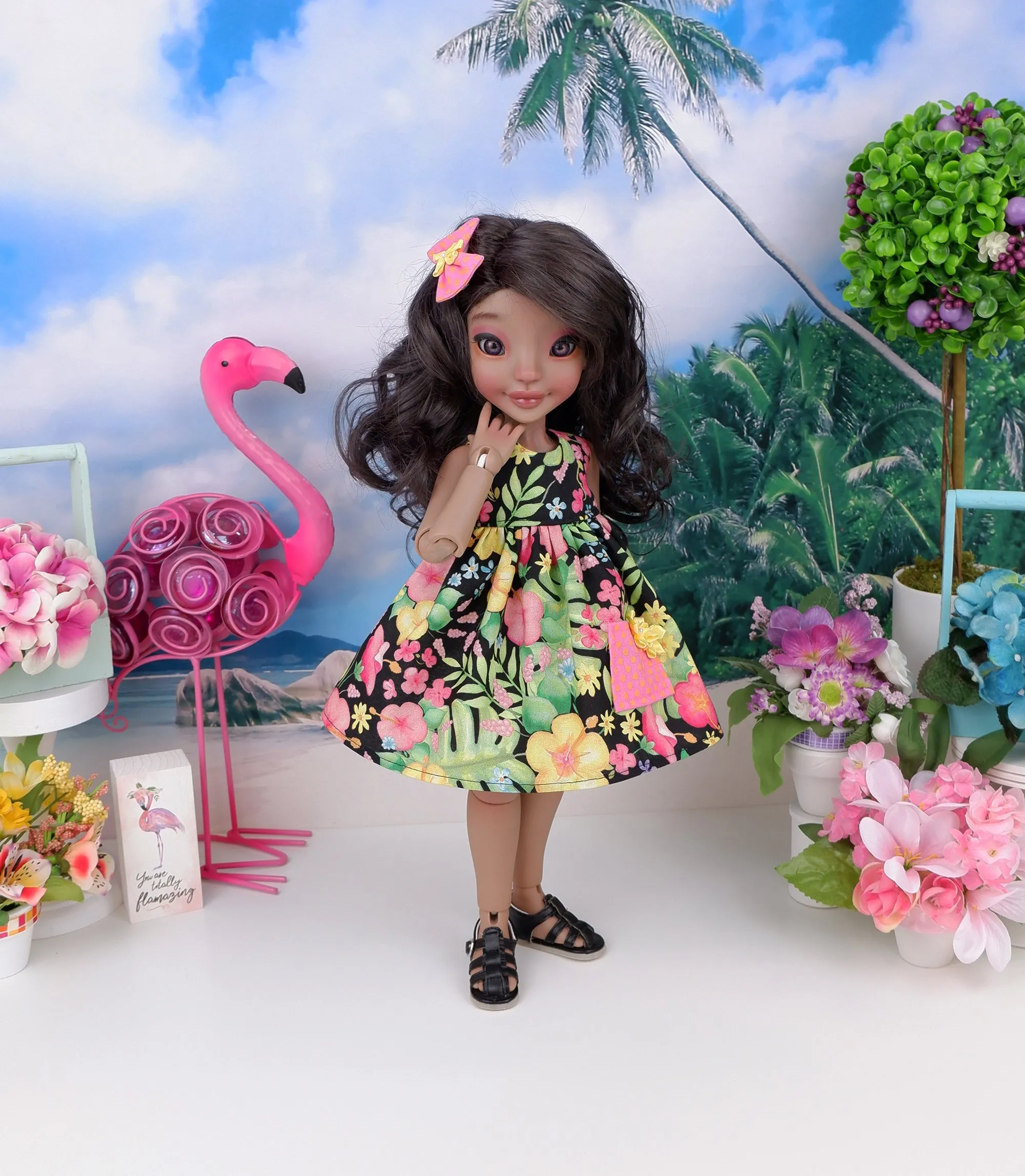 Garden Paradise - dress with sandals for Ava BJD doll