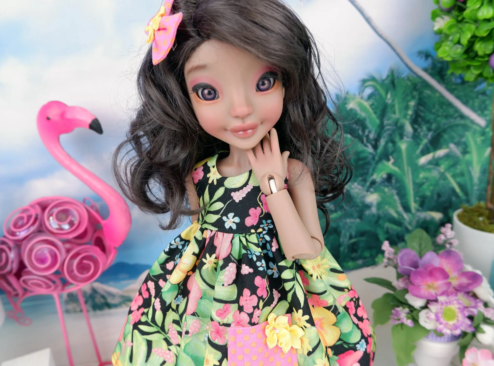 Garden Paradise - dress with sandals for Ava BJD doll