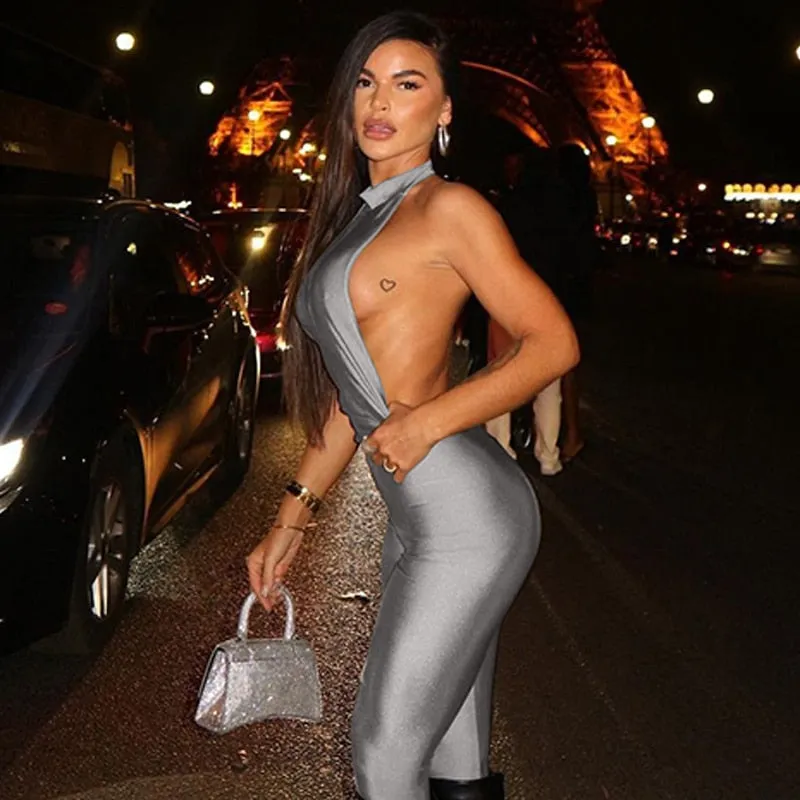Halter Backless Bodycon Jumpsuit