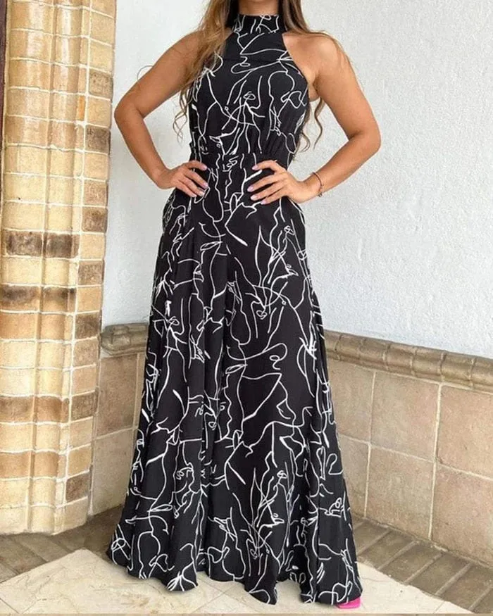 Halter Neck Long Summer Jumpsuit