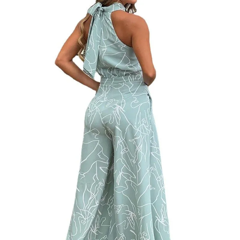 Halter Neck Long Summer Jumpsuit