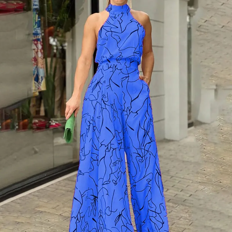 Halter Neck Long Summer Jumpsuit