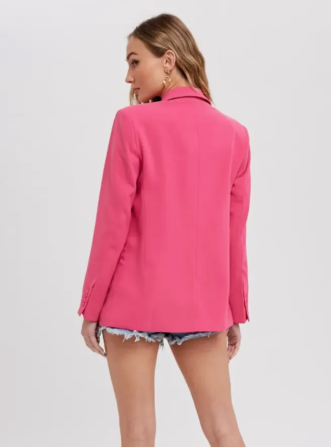 Hot Pink Double Breasted Blazer