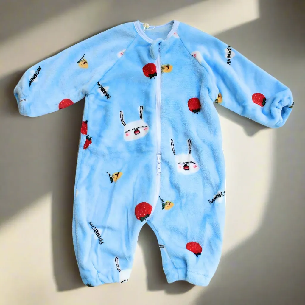 Imported Winter Baby Kids Front Open Zipper Warm Romper for 3 Months - 3 Years