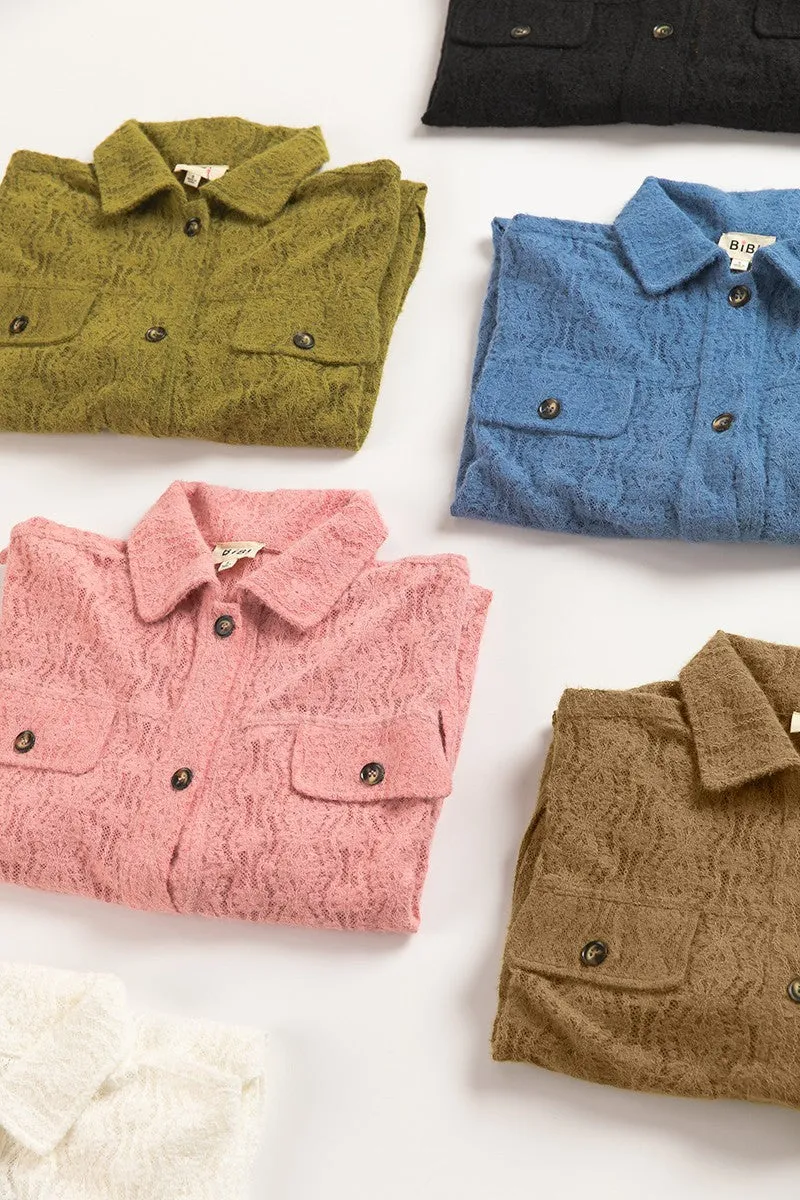 IP4500-50 | OVERSIZED LACE SHACKET WITH FRONT POCKETS