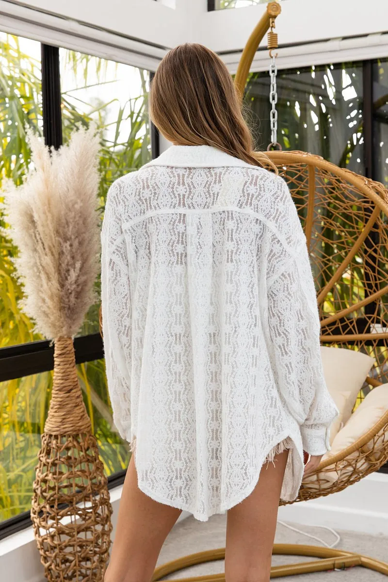 IP4500-50 | OVERSIZED LACE SHACKET WITH FRONT POCKETS