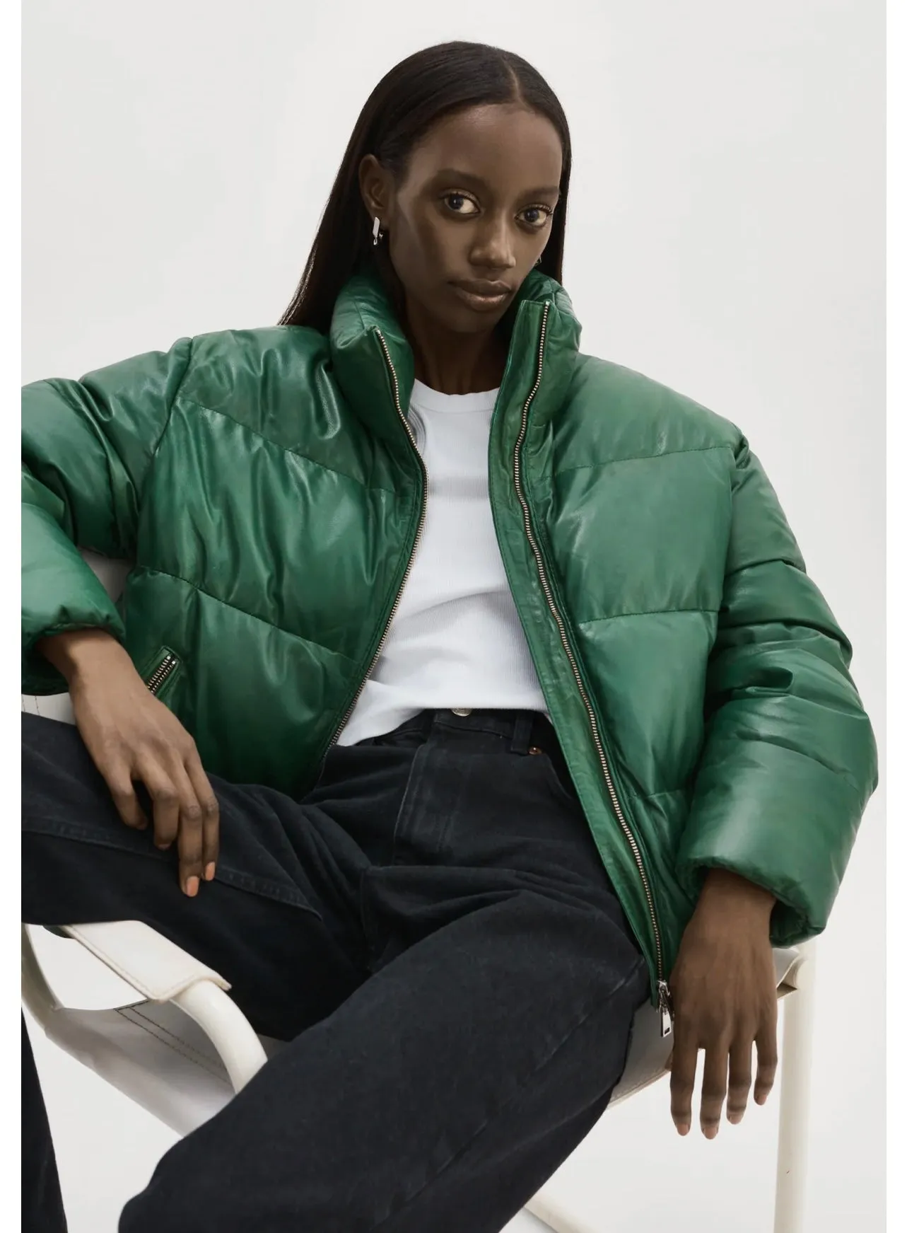 IRIS PUFFER JACKET IN BOTTLE GREEN BY LA MARQUE SPRING 24