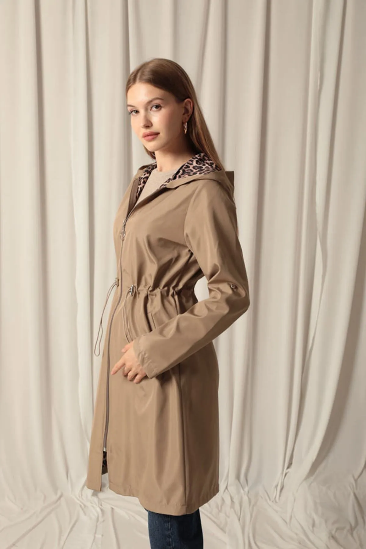 KKT Bondig Fabric Waterproof Women's Mink Trench Coat - Markham