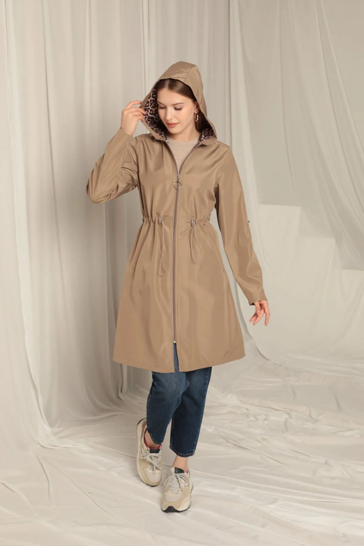 KKT Bondig Fabric Waterproof Women's Mink Trench Coat - Markham