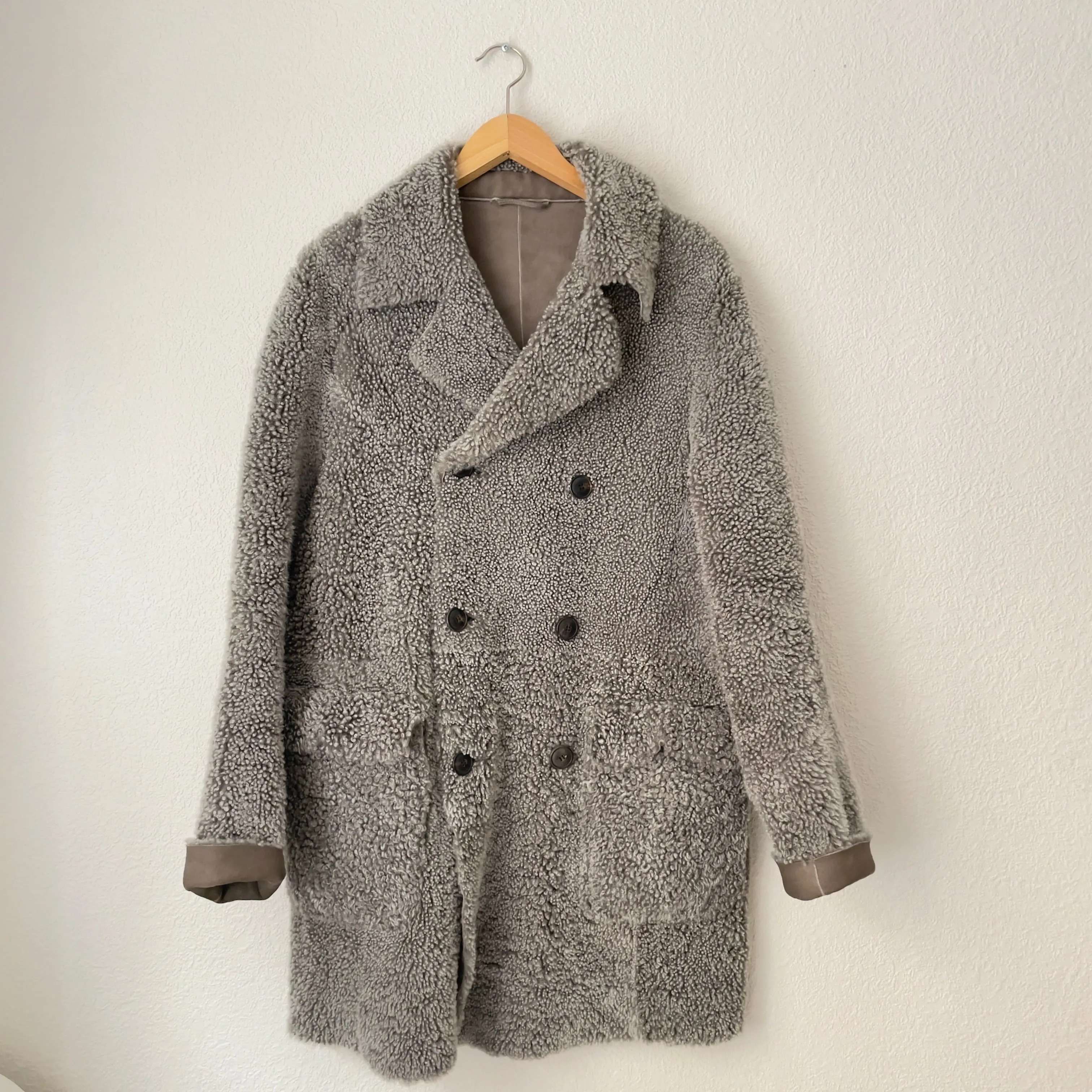Lambskin Pea Coat - real fur