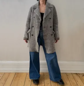 Lambskin Pea Coat - real fur