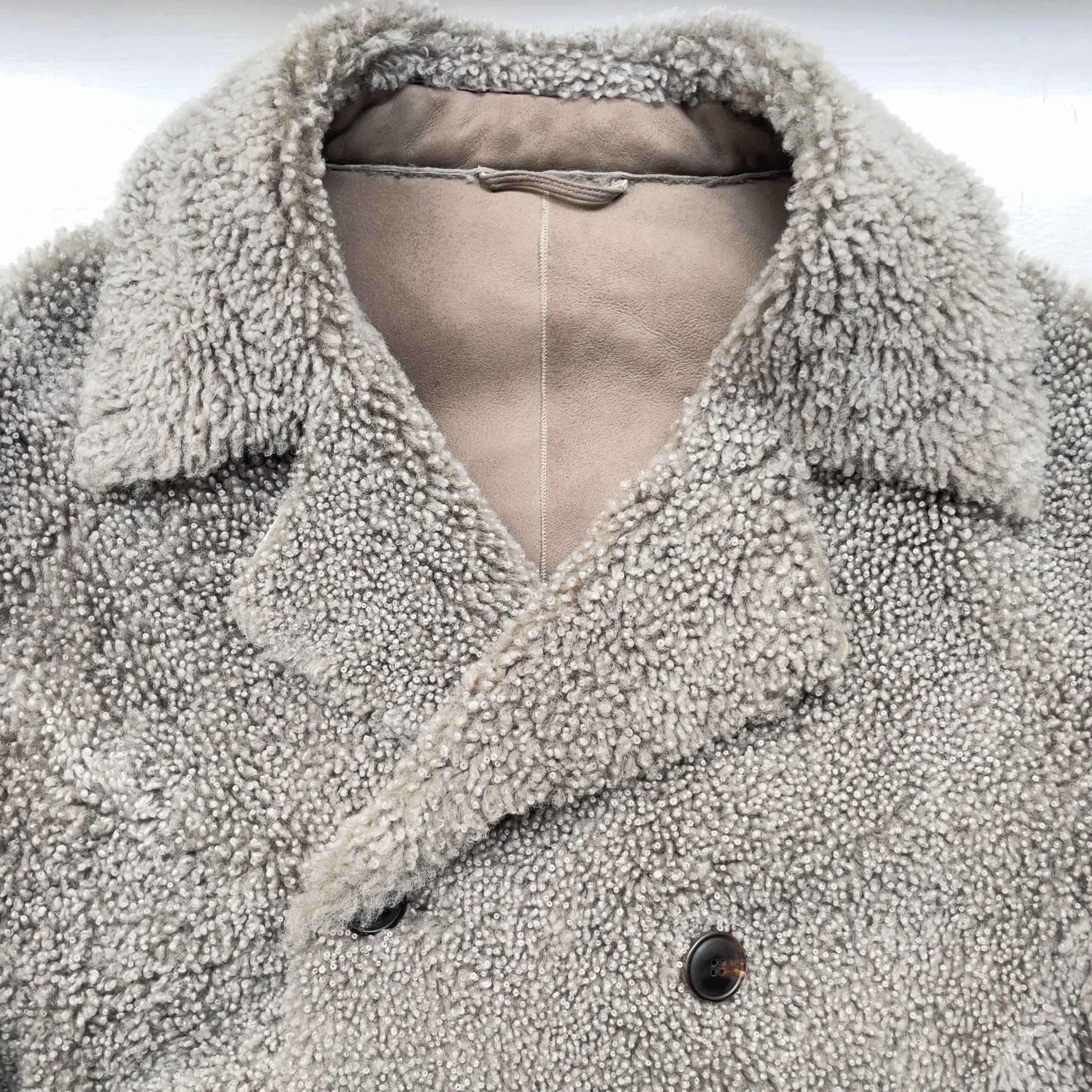 Lambskin Pea Coat - real fur