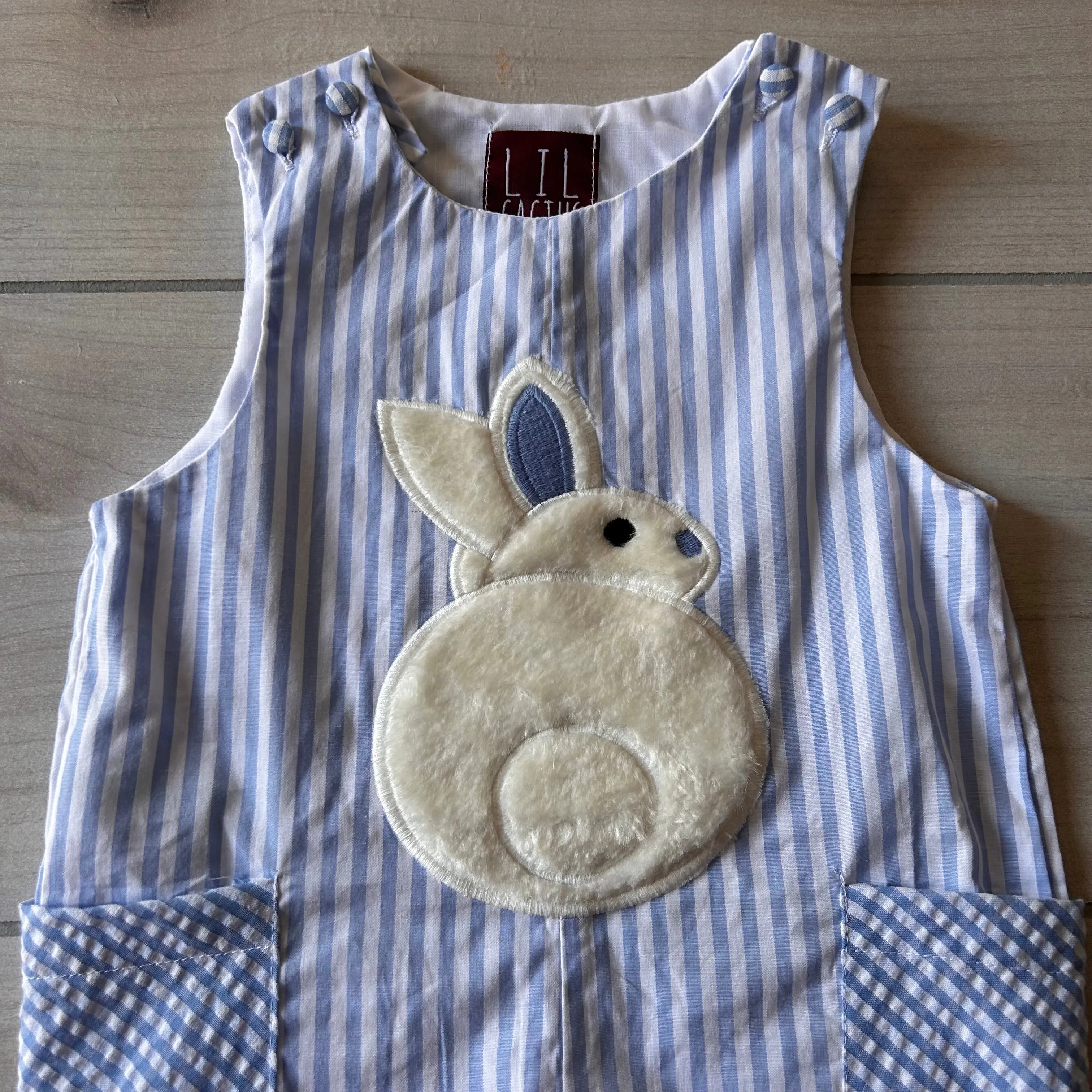 Lil Cactus Bunny Embroidered Romper