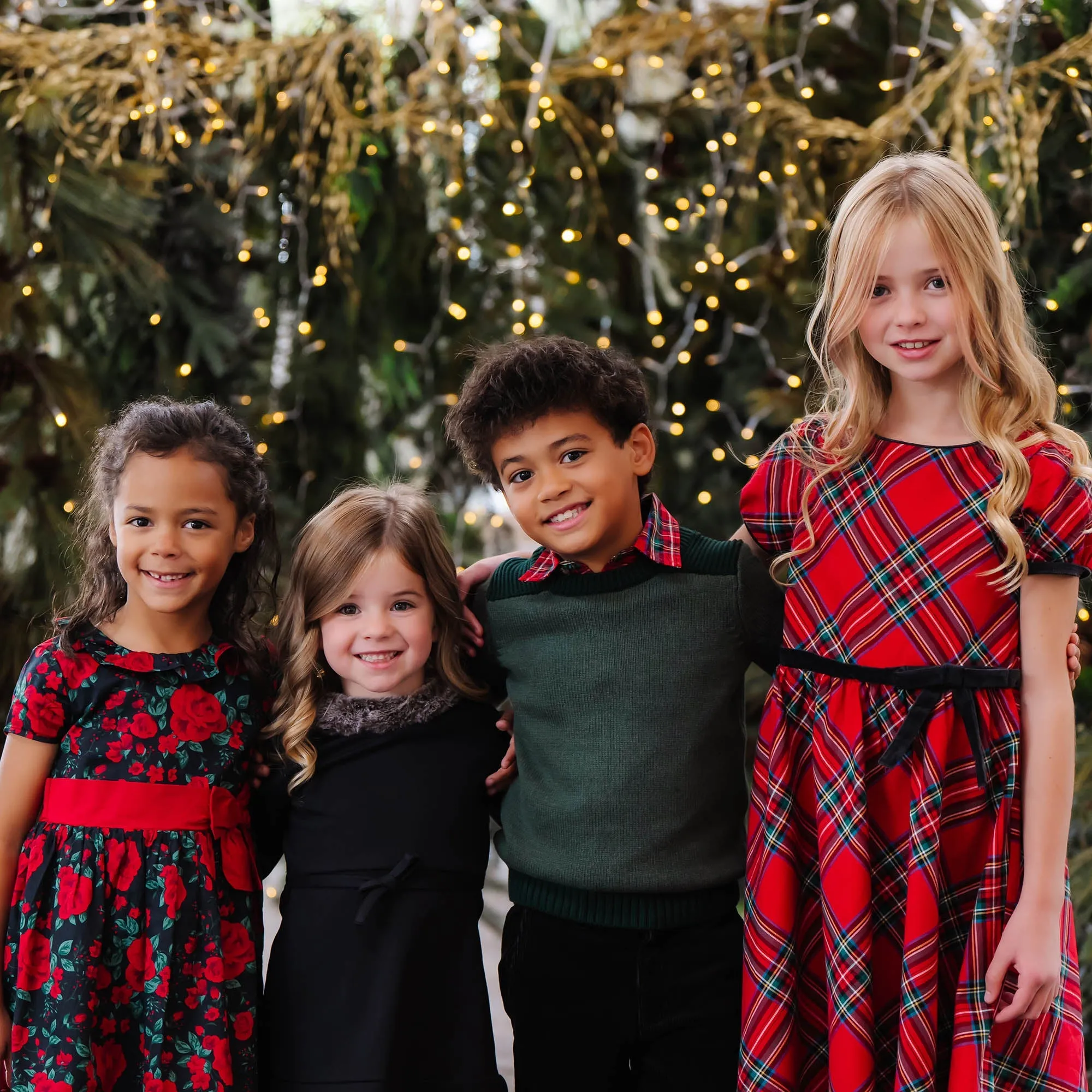 Long Sleeve Ponte Dress with Faux Fur - Baby